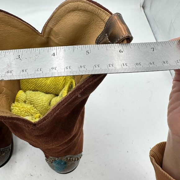 Lone Wolf Western Cowboy Boots Men’s 10B Brown Suede Studded Snip Toe Mexico - Picture 10 of 13